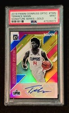 SSP 2019-20 Optic Gold Prizm Signature Series Terance Mann AUTO /10 PSA 9 RC SSP