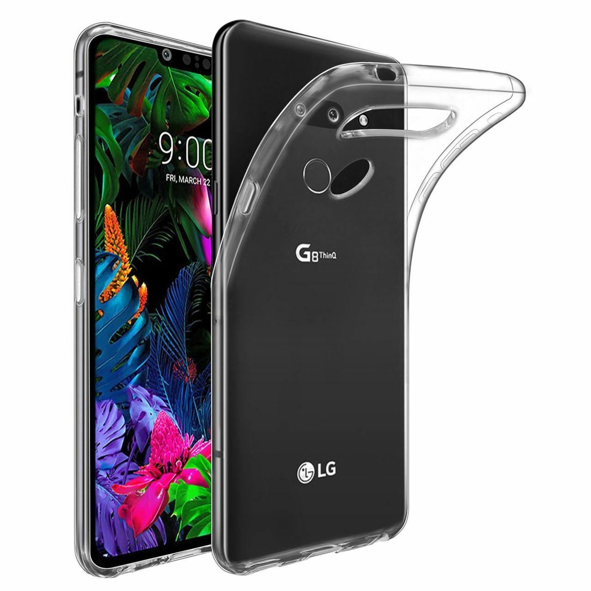 JEZSTHAI Compatibile Con LG K40 Cover In Silicone Sottile Trasparente Custodia Antiurto Antigraffio Morbida TPU Bumper Protettiva Case,Fiore D'arte Design