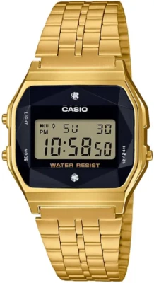 CASIO A159WGED-1DF OROLOGIO UOMO DONNA DIAMOND DIGITALE 34mm DIAMANTI SOTTOCOSTO