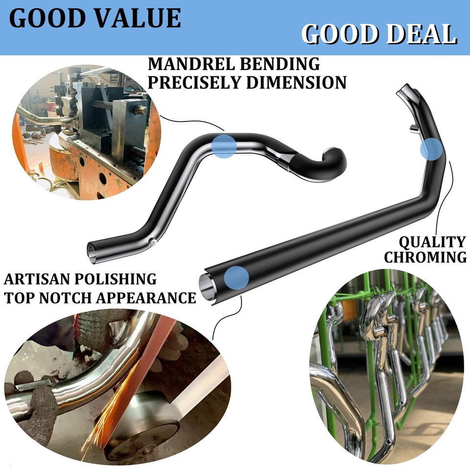 Cabezales SHARKROAD para escape doble verdadero para Harley 95-16 Touring, Street Glide Foto 4 de 4