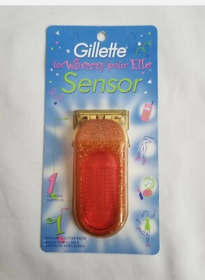 Gillette Sensor For Women Refillable Razor Shaver Handle Pink glitter Rare Color