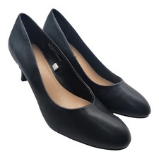 A New Day Shoes Women 9 Black Carreer Heels Memory Foam Insoles Club Evening