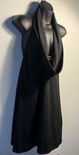Rod Beattie Little black Low cowl neck dress Sz M La Blanca