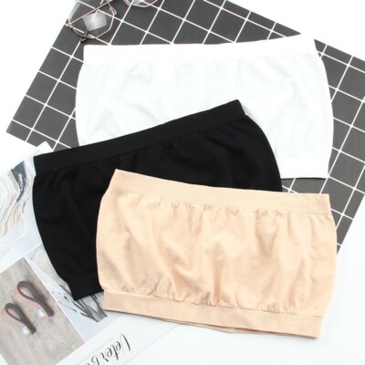 Damen Uni Boob Tube Trägerlos Bandeau Elastisch Stretch BH Crop Top Basic BHs
