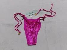 P1153 LULI FAMA Side Tie String Brazillian Bikini Bottom Ruby Womens Size Large