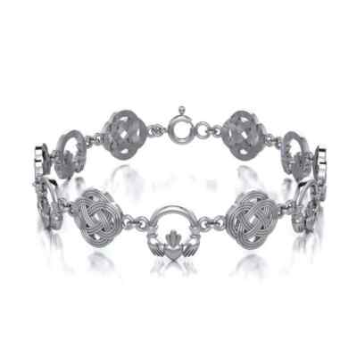 Liebe Freundschaft Treue Claddagh 925 Sterling Silber Armband edler Schmuck Herz