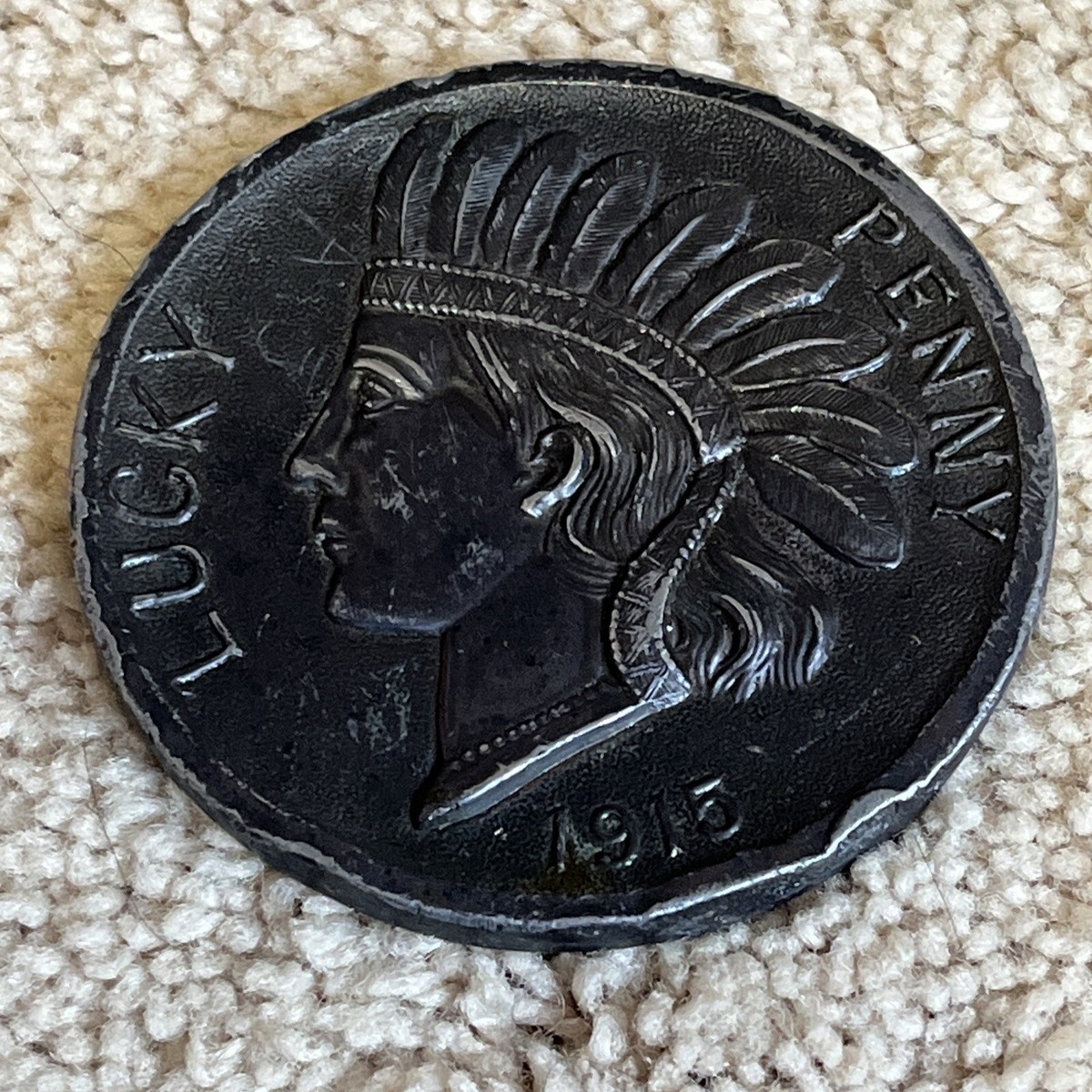 Antique 1915 Lucky Penny Souvenir Penny Of Colorado Springs Native