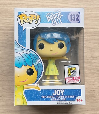Funko Pop Disney Inside Out Joy Glitter SDCC #132 (Box Damage) + Free Protector