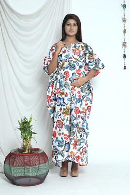 maternity kaftan maxi dress Moomaya Womens Long Maternity Kimono Sleeves Button Down Maxi Dress Kaftan, Women's, Size: XL