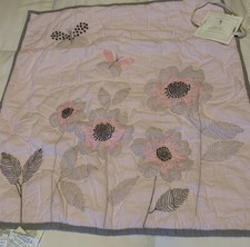 Pottery Barn Kids Adelaide Quilted EURO Sham NEW Pink Butterflies Flowers