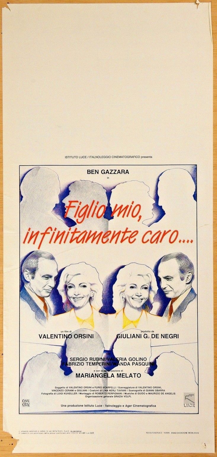 Locandina originale film Figlio mio, infinitamente caro... (1985) - Regia di Valentino Orsini