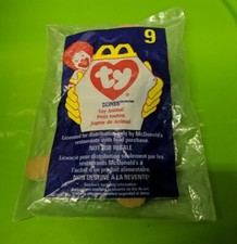 Ty Teenie Beanie Baby BONES BROWN DOG 9 1998 McDonald's Happy Meal Sealed NOS