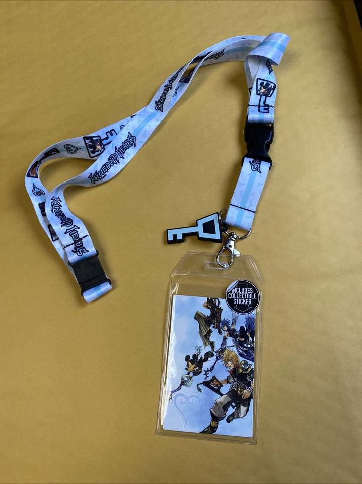 Disney Kingdom Hearts Lanyard with Badge & Key Blade Charm, Bioworld - Image 3 of 4