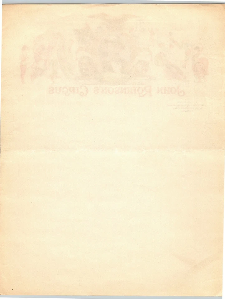 Sehr seltener John Robinsons Zirkus Briefkopf um 1930 Chicago S.J. Clauson - Bild 3 von 3