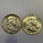 1957-D, 1958-D Franklin Half Dollars AS
