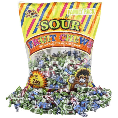 Alberts Sour Fruit Chews Assorted Flavors | 240 Candies Per Bag