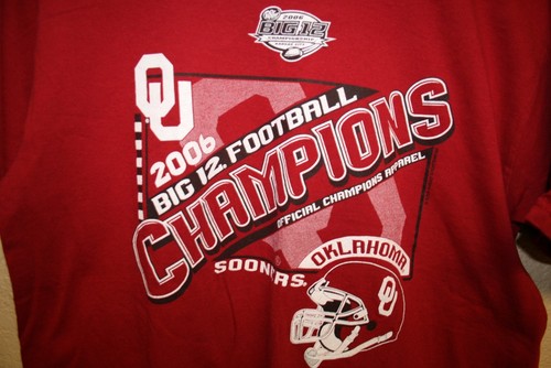 2006 big 12 ou oklahoma sooners football champions t-shirt mens