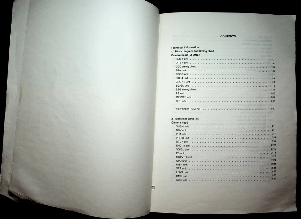 Hitachi Denshi Model Z-One Portable Color Camera Service Manual Schematics Book - Image 2 of 4