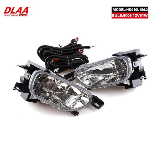 2Pcs Front Fog Lights Assembly w/ Clear Lens Grills Bumper For Honda CR-V 02-04 - Picture 5 of 6