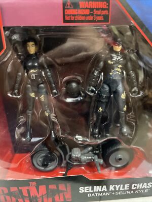 *NEW* THE BATMAN & SELINA KYLE CHASE 4'' Action Figures and Motorcycle 2022 DC  