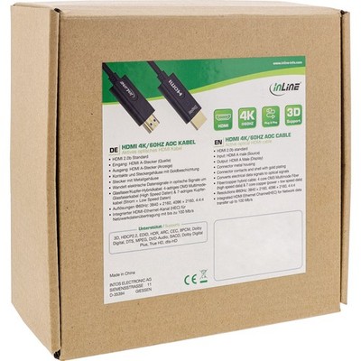 17540O InLine HDMI AOC Cable High Speed with Ethernet 4K/60Hz Male/Male ~D~