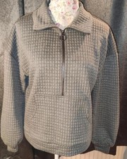 b.young byulisa Grey Textured Half Zip Sweatshirt Size M fab condition