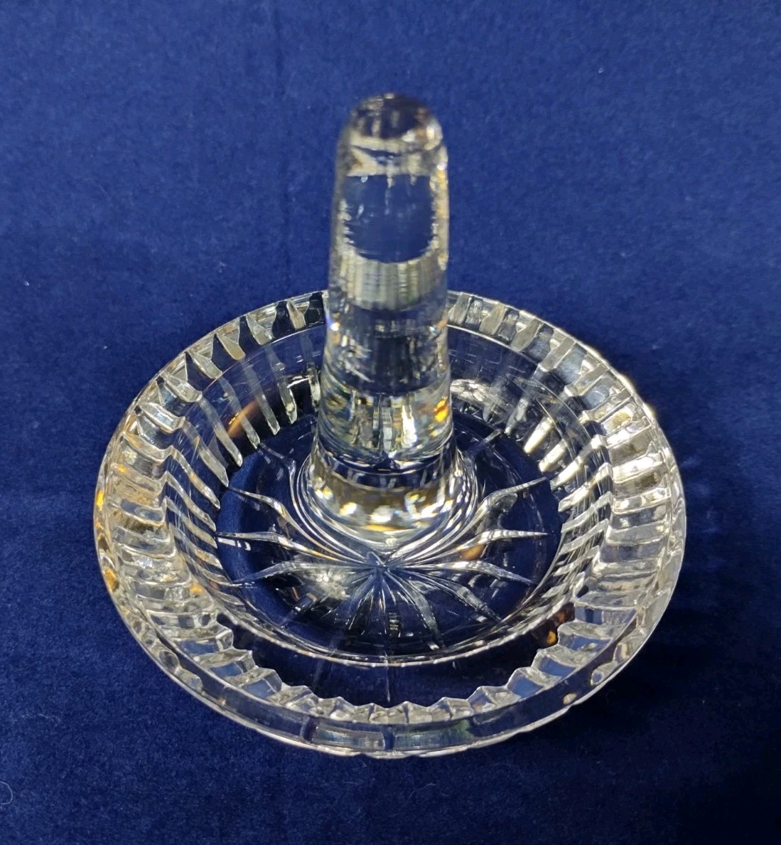 Waterford Crystal Vanity Dresser Ring Holder Trinket Dish Round 3" - Beautiful!