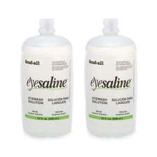 Fendall Eyesaline Eyewash Saline Solution Bottle Refill, 32 oz (2 Pack) 
