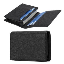 Genuine Leather Waterproof RFID Slim Business Credit Card Holder Mini Wallets
