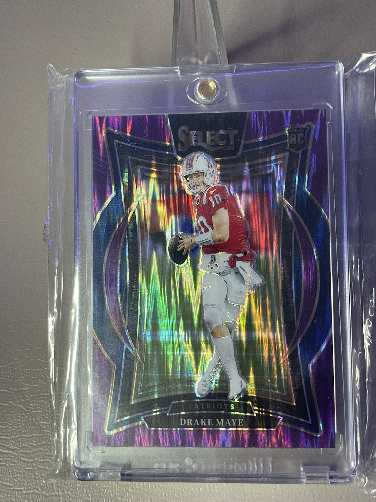 2024 Panini Select - Drake Maye Concourse #27 Purple Shock Prizm /360 (RC)