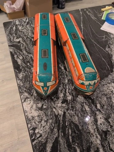 Vintage Wolverine EXPRESS & DINING OBSERVATION Car Tin Litho Toy Train