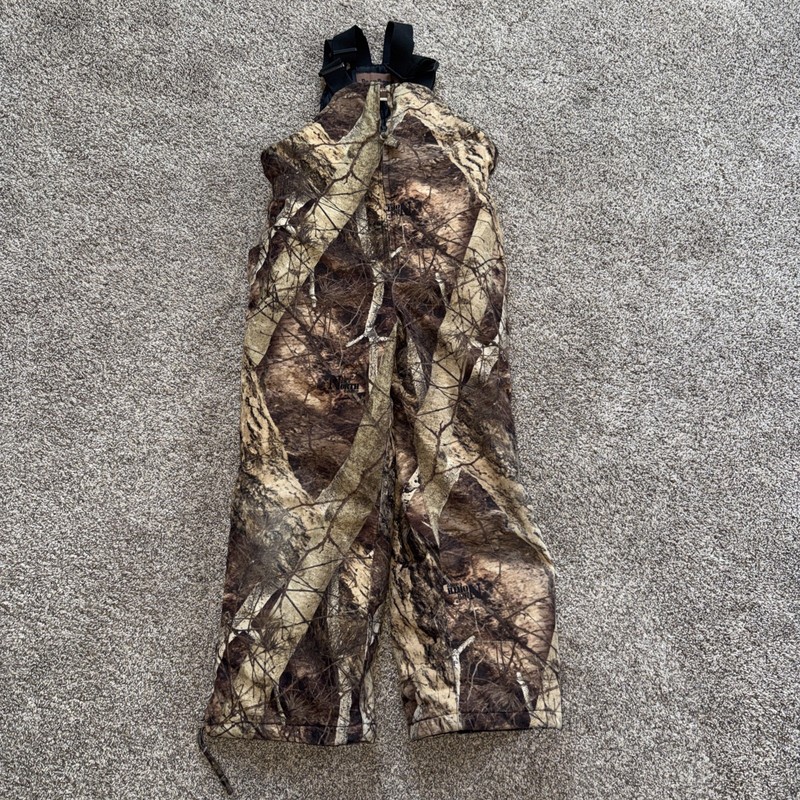 Deer Camp Building Traditions Youth Size Medium Camo Bib Overalls Zipper Legs