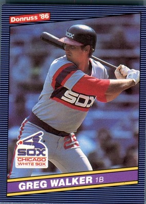 1986 Donruss Greg Walker #135 Chicago White Sox MLB Baseball Card 1B First Base