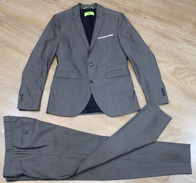   CINQUE  klassischer Business Anzug Jackett + Hose S / 44 grau mel. Cipuletti 