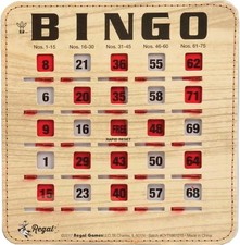 Regal Bingo Bulk Bingo Cards with Sliding Windows - Woodgrain - 10 Pack - New