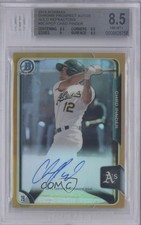2015 Bowman Chrome Prospects Gold Refractor 15/50 Chad Pinder BGS 8.5 Auto l5x