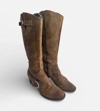 Born Womens 8.5 M Brown Shaylee Tall Leather Boot Boho Equestrian Old Money Moto