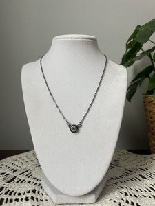 Sterling Silver White Topaz Necklace 