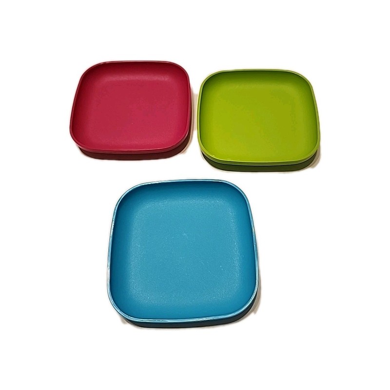 3 Tupperware Toys 1502 Mini Playset Square Plates 