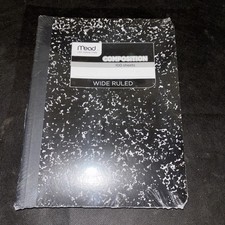 Composition Notebook 3 Pack, Wide Ruled, 7.5" X 9.75", 100 Sheets Each