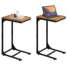 WLIVE C-Shaped End Table Set of 2, Couch Side Tables, Metal Frame, Sofa Table