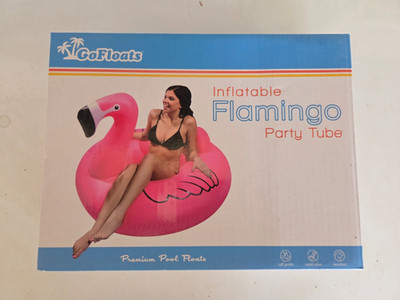 Go Floats Inflatable Flamingo premium pool floatie 4'x3',raft grade material