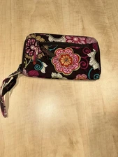 Vera Bradley Puccini Quilted Bifold Zip Around Wallet Clutch Wristlet Floral