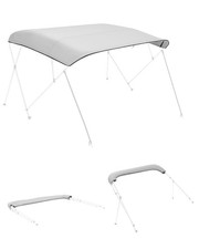 8ft 4 Bow Bimini Top Cover 600D Marine Grade Waterproof Boat Canopy Gray