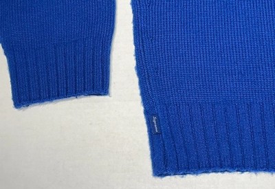 Supreme Pilled Sweater Embroidered Royal Blue Knit Mens M 43 Chest