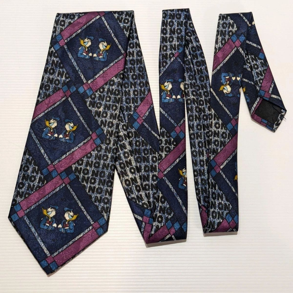 Vintage 90s Grumpy Donald Duck No Novelty Wide Tie Davenport Disney
