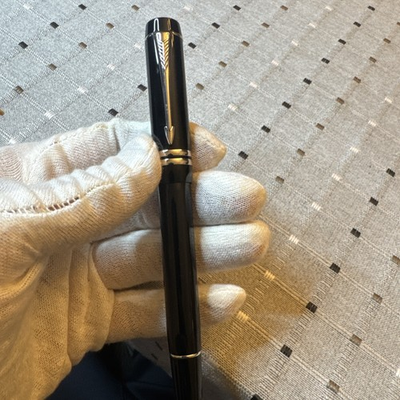 #ad Parker Duofold International Platinum Black Rollerball Pen N.O.S. $335.00