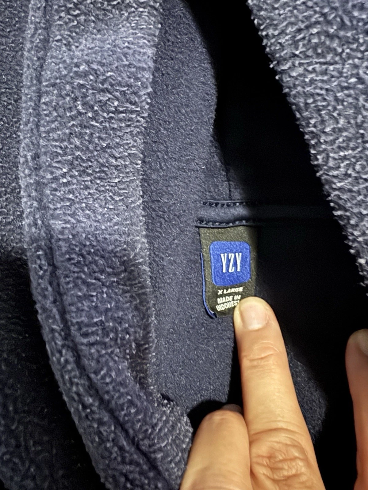 Felpa con cappuccio Yeezy Gap Balenciaga regular fit pile polare H09 blu navy taglia XL NUOVA