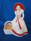 VINTAGE SOUTHERN BELLE PLANTER~white, red trim~USA 954~Scarlett Ohara — photo 2