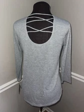 RBX Strappy Back Athletic Shirt Gray Womens M New